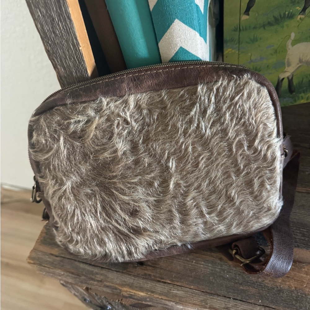 Cowhide crossbody